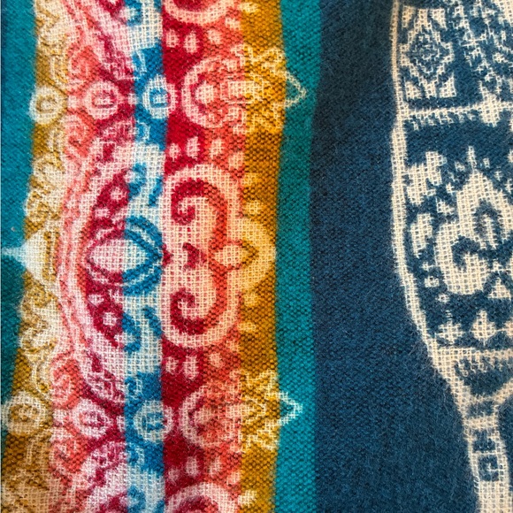 Casa De Alpaca Ecuadorean Poncho Multicolor Hooded Handmade Alpaca One Size - Picture 9 of 11